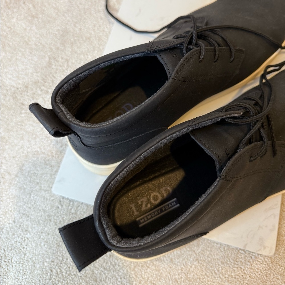 Izod Men’s Black Palmer Chukka Lace Up Memory Foam Boots Size 13 - Picture 6 of 8